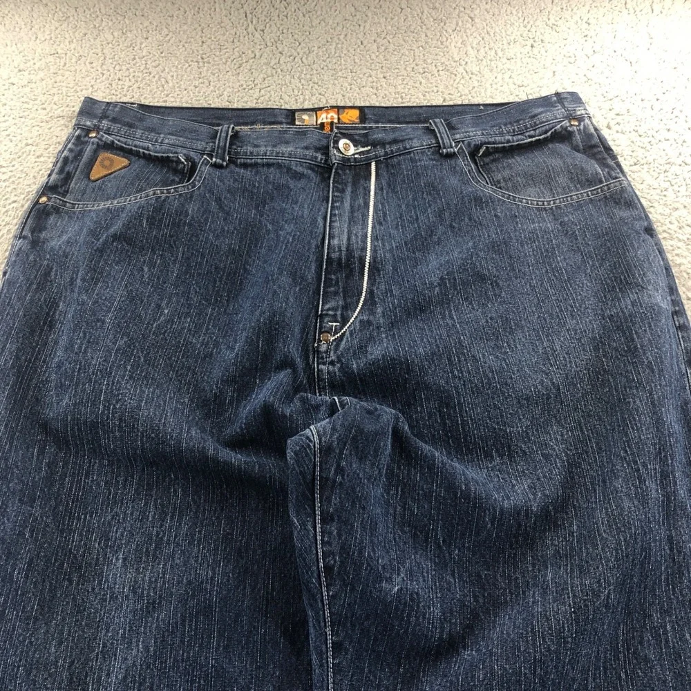 Akademiks Jeans Mens 40x34 Blue Baggy Y2K Distressed 90s Wide Leg Skater